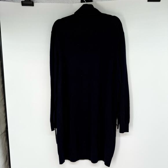 JW Anderson X Uniqlo Turtleneck Cashmere Sweater Dress Women's L Blue Bow Cuffs - Picture 2 of 7